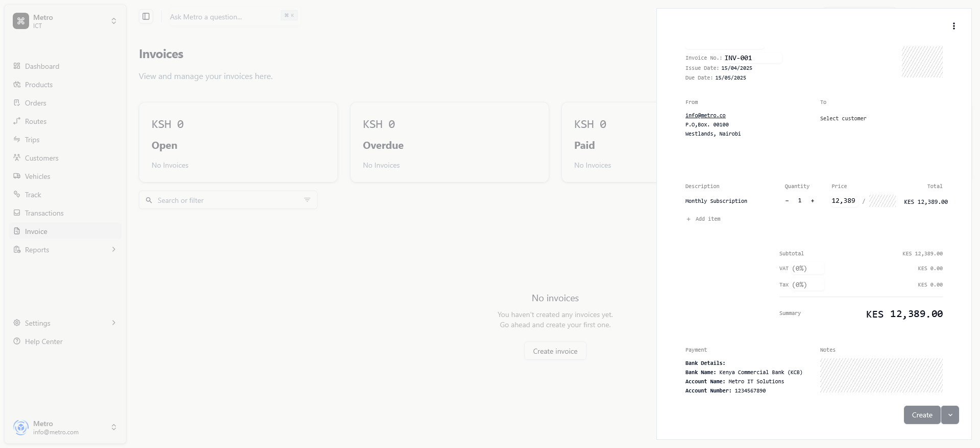 Invoicing Dashboard